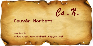 Csuvár Norbert névjegykártya